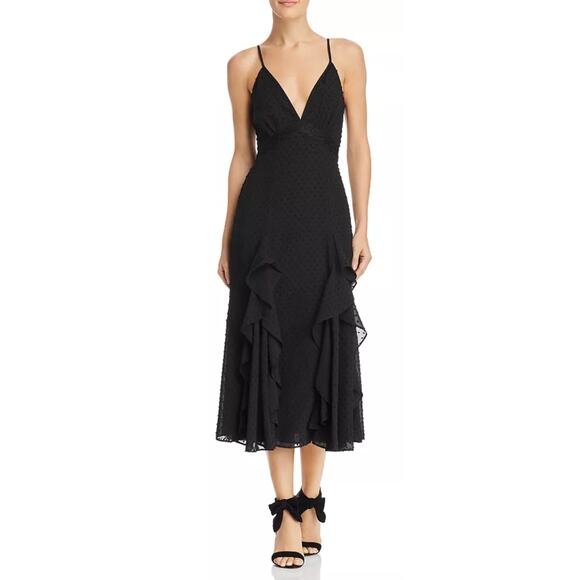 La Maison Talulah Black Ethereal Lily Midi Dress Swiss Dot - Picture 1 of 13